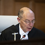 The Registrar of the Court, HE Mr Philippe Gautier, at the start of the hearings