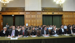 Members of the delegation of Georgia, at the opening of the public hearings of the International Court of Justice in the case concerning Application of the International Convention on the Elimination of All Forms of Racial Discrimination (Georgia v. Russian Federation) , Preliminary Objections, on Friday 1 April 2011. 