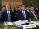 Members of the Delegation of Cambodia, at the opening of the public hearings of the International Court of Justice in the case concerning the Request for Interpretation of the Judgment of 15 June 1962 in the Case concerning the Temple of Preah Vihear (Cambodia v. Thailand) (Cambodia v. Thailand), on 30 May 2011.