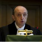 The ICJ President, Judge Peter Tomka (Slovakia), during ICJ hearings in the Belgium v. Senegal case, on 12 March 2012.