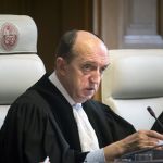 The President of the ICJ, H.E. Judge Peter Tomka, during the sitting held on 31 March 2014 (Delivery of the Court's Judgment).