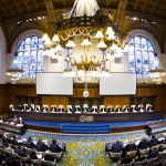 Application of the Convention on the Prevention and Punishment of the Crime of Genocide (Croatia v. Serbia) - Judgment - Public sitting of Tuesday 3 February 2015 - View of the ICJ Courtroom.