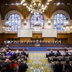 Members of the International Court of Justice during the delivery of the Judgment in the case concerning the Obligation to Negotiate Access to the Pacific Ocean (Bolivia v. Chile) (jurisdiction phase), on Thursday 24 September 2015, at the Peace Palace in The Hague, the seat of the Court. The Judgment solely dealt with the preliminary objection to jurisdiction raised by Chile.
