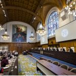 View of the ICJ courtroom on 17 March 2016. 