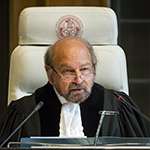 The President of the Court, H.E. Judge Ronny Abraham, on the opening day of the hearings.