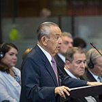 The Agent of Costa Rica, H.E. Mr. Edgar Ugalde Álvarez, on the opening day of the hearings.