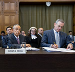 Members of the Delegation of Costa Rica on the opening day of the hearings.