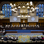 View of the ICJ courtroom on 2 February 2018 (delivery of the Judgment on the question of compensation)