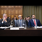 Members of the Delegation of Qatar on the opening day of the hearings