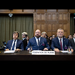 Members of the Delegation of the Russian Federation on the first day of the hearing