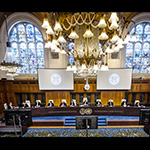  View of the ICJ courtroom on 16 September 2020 