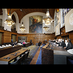 View of the Great Hall of Justice during the swearin-in of Judge ad hoc Koroma