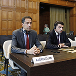 Members of the Delegation of Azerbaijan at the start of the public sitting