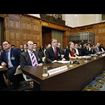 Members of the delegation of the Russian Federation, on the opening day of the hearings.