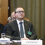 The Agent of Ukraine, HE Mr Anton Korynevych, at the opening of Russian Federation’s first round of oral argument.
