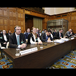 Members of the delegation of the Russian Federation, on the second day of the hearings.