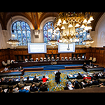 View of the ICJ Court room at the opening day of the hearings
