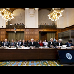 Members of delegation of Azerbaijan on the second day of hearings