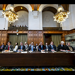 Members of the Delegation of Armenia at the start of the hearings 