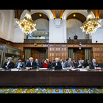 Members of delegation of Azerbaijan on the second day of hearings