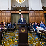 The Agent of Ecuador, HE Mr Andrés Terán Parral on the second day of hearings