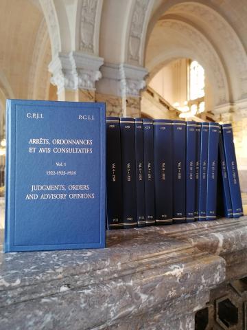 Photo of the series of reprinted decisions of the PCIJ 
