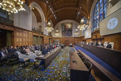 View of the ICJ courtroom