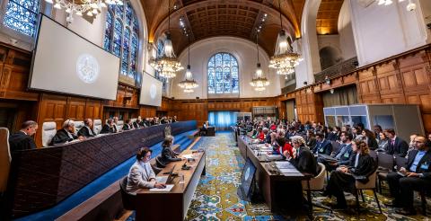 View of the ICJ courtroom 