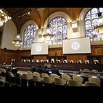 View of the ICJ courtroom in the case concerning Application of the International Convention on the Elimination of All Forms of Racial Discrimination (Armenia v. Azerbaijan) View of the ICJ courtroom in the case concerning Application of the International Convention on the Elimination of All Forms of Racial Discrimination (Armenia v. Azerbaijan)
