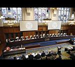 View of the ICJ courtroom on the opening day of the hearings. View of the ICJ courtroom on the opening day of the hearings.