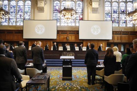 View of the ICJ courtroom, on the second day of the hearings View of the ICJ courtroom, on the second day of the hearings