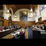 View of the ICJ courtroom on the opening day of the hearings. View of the ICJ courtroom on the opening day of the hearings.