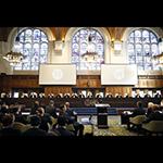 The Members of the Court on the opening day of the hearings. The Members of the Court on the opening day of the hearings.
