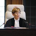 HE Judge Joan E. Donoghue, President of the Court, on the opening day of the hearings. HE Judge Joan E. Donoghue, President of the Court, on the opening day of the hearings.