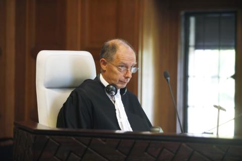 The Registrar of the Court, HE Mr. Philippe Gautier, on the opening day of the hearings. The Registrar of the Court, HE Mr. Philippe Gautier, on the opening day of the hearings.