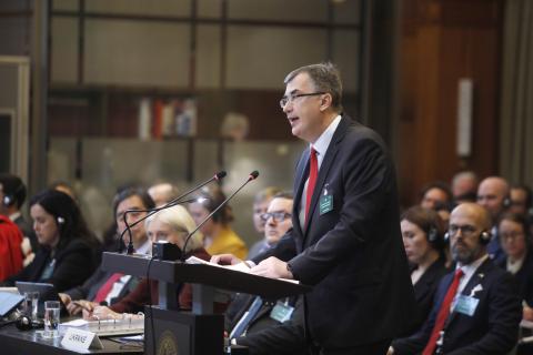 HE Mr Gennady Kuzmin, Agent of the Russian Federation, at the opening of Russian Federation’s first round of oral argument. HE Mr Gennady Kuzmin, Agent of the Russian Federation, at the opening of Russian Federation’s first round of oral argument.