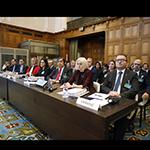 Members of the delegation of Ukraine, on the opening day of the hearings. Members of the delegation of Ukraine, on the opening day of the hearings.