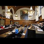 View of the ICJ courtroom on the second day of the hearings. View of the ICJ courtroom on the second day of the hearings.