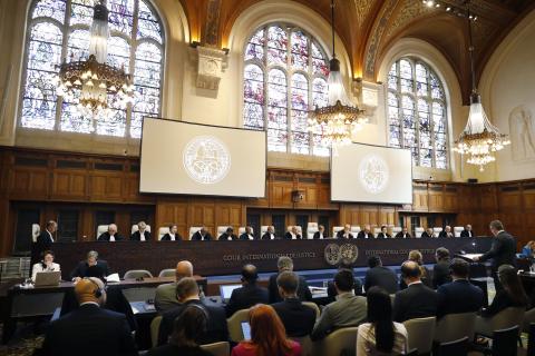 The Members of the Court on the second day of the hearings. The Members of the Court on the second day of the hearings.