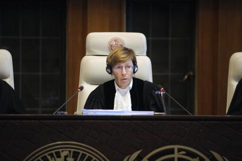HE Judge Joan E. Donoghue, President of the Court, on the second day of the hearings. HE Judge Joan E. Donoghue, President of the Court, on the second day of the hearings.
