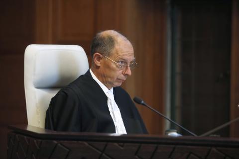 The Registrar of the Court, HE Mr. Philippe Gautier, on the second day of the hearings. The Registrar of the Court, HE Mr. Philippe Gautier, on the second day of the hearings.