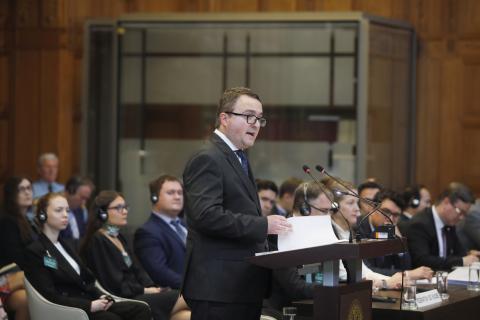 HE Mr Anton Korynevych, the Agent of Ukraine, at the opening of Ukraine’s first round of oral argument. HE Mr Anton Korynevych, the Agent of Ukraine, at the opening of Ukraine’s first round of oral argument.