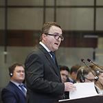 HE Mr Anton Korynevych, the Agent of Ukraine, at the opening of Ukraine’s first round of oral argument. HE Mr Anton Korynevych, the Agent of Ukraine, at the opening of Ukraine’s first round of oral argument.