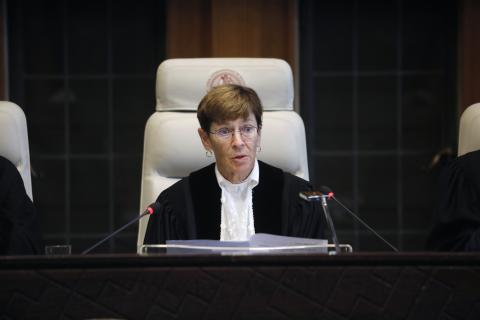 The President of the Court, HE Judge Joan E. Donoghue, at the start of the hearing The President of the Court, HE Judge Joan E. Donoghue, at the start of the hearing