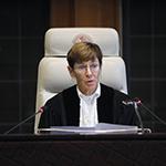 The President of the Court, HE Judge Joan E. Donoghue, at the start of the hearing The President of the Court, HE Judge Joan E. Donoghue, at the start of the hearing