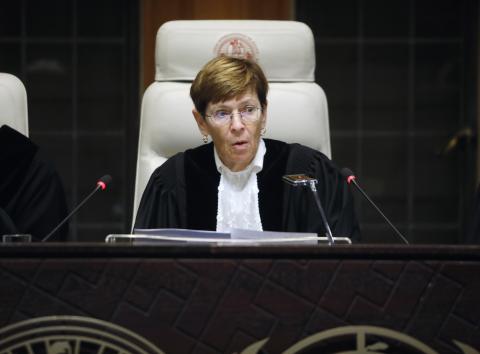 The President of the Court, HE Judge Joan E. Donoghue, at the start of the hearings The President of the Court, HE Judge Joan E. Donoghue, at the start of the hearings