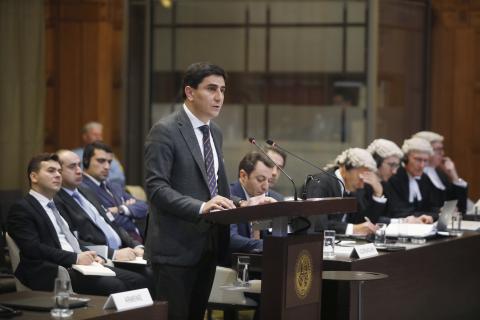 The Agent of Armenia, HE Mr Yeghishe Kirakosyan, at the opening of the hearings The Agent of Armenia, HE Mr Yeghishe Kirakosyan, at the opening of the hearings