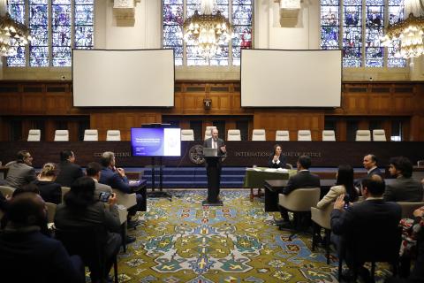 The diplomatic representatives attend an information session on the activities of the International Court of Justice The diplomatic representatives attend an information session on the activities of the International Court of Justice