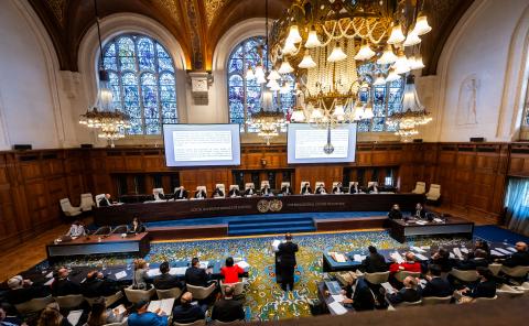 View of the ICJ Court room at the opening day of the hearings View of the ICJ Court room at the opening day of the hearings