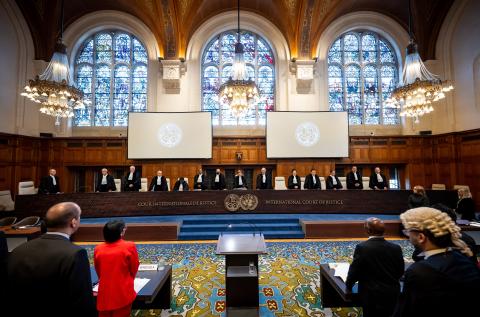 Members of the Court on the opening day of the hearings Members of the Court on the opening day of the hearings